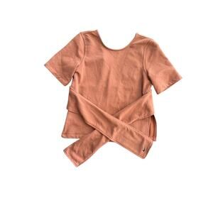 Nike Dri-Fit Women’s Dusty Orange Wrap Tie Active Shirt Yoga Top Size Small